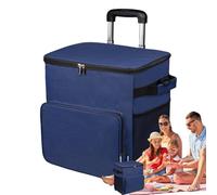 Rolling Cooler, Rolling Cooler Trolley - Travel Waterproof Trolley with Handle 35L Insulated Bag for Patio Shopping Outdoor Camping