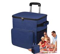 Rolling Coolers on Wheels Lightweight Cooler | Travel Leakproof Trolley Cart with Handle 35L Insulated Bag for Patio Beach Shopping Outdoor Camping