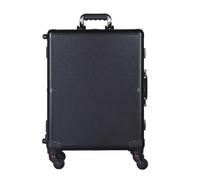 Rolling Cosmetic Case Professional Rolling Cosmetic Case Beauty Makeup Trolley Suitcase Mirror Box Pink Luggage(21inch Black Bulb)
