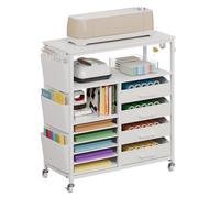 Rolling Craft Organization Storage Cart Compatible with Cricut