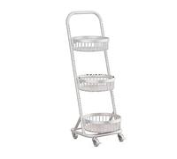 Rolling Display Rack with Wheels - Multi-Tier Snack Basket Cart for Retail Grocery & Pantry nization - Versatile Display Stand with 3 Baskets for Convenience Store Use