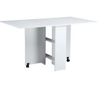Rolling Drop Leaf Dining Table Foldable Space Saving Modern White Kitchen Tables