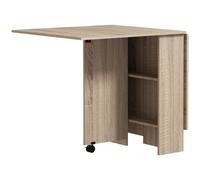 Mobile Drop Leaf Table Kitchen Table Extendable Dining Table w/ Shelves, Wheels