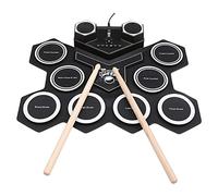 Rolling Drum with ABS + Silicone Material, Built-in 1200mA Battery or External Power, 3.5mm Jack, USB Cable, Foot Pedals, Drumsticks and English User Manual Included