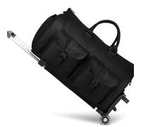 Rolling Duffle Bag Foldable Suit Bag, Garment Travel Bag with Wheels Waterproof Large Capacity Multifunctional Business Trolley Box, Luxury Weekend with Wheels(Black)