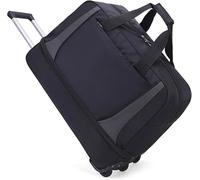 Rolling Duffle Bag Wheeled Bag Large Capacity Foldable Travel Luggage with Telescopic Handle Waterproof Overnight for Travel Gym Yoga(Black,Small)