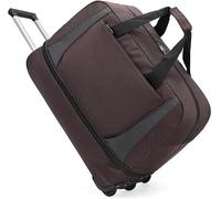 Rolling Duffle Bag Wheeled Bag Large Capacity Foldable Travel Luggage with Telescopic Handle Waterproof Overnight for Travel Gym Yoga(Brown,Medium)