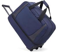 Rolling Duffle Bag Wheeled Bag Large Capacity Foldable Travel Luggage with Telescopic Handle Waterproof Overnight for Travel Gym Yoga(Blue,Small)