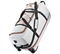 Rolling Duffle Bag with Wheels,110L/140L Expandable Soft-Sided Foldable Duffle Bag with 2 Rubber Wheels,Packable 32” Rolling Carry-On with Multi-Pockets & Compartments, Grey, Travel