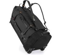 Rolling Duffle Bag with Wheels,86L 30”Folding Duffle Backpack with 2 Wheels,Travel Bag with Separate Shoe Compartment (black)