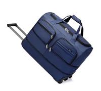 Rolling Duffle Bag with Wheels Large Capacity Trolley Bags with Wheels Wheeled Bag Foldable Oxford Luggage Travel Suitcase Rolling for Women and Men(Blue,24")