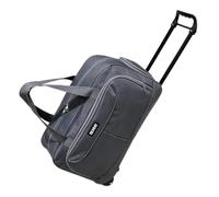 Rolling Duffle Bag with Wheels, Lightweight Carry On Travel Tote with Shoe Compartment, Water Resistant Overnight Weekend Luggage Bag for Trip Business Travel Men Women, Grey, 21 in, Modern