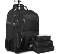 Rolling Duffle Bag with Wheels Rolling Backpack, Travel with Wheels, Carry-On with 3 Organizer Pockets, 17. Inch Wheeled for Women and Men