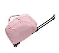 Rolling Duffle Bag with Wheels Travel Suitcase Trolley Bag with Wheels Large Capacity Luggage Bags Foldable Duffle Cabin Women Men Hand Carry On for Women and Men(Pink)