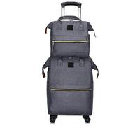 Rolling Duffle Bag with Wheels Trolley Backpack Carry on Luggage Bags Women Rolling Wheeled Backpacks Bag with Wheels Oxford Travel Suitcase for Women and Men(Grey)