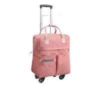 Rolling Duffle Bag with Wheels Waterproof Duffel Portable Travel Suitcase Unisex Expandable Folding Luggage Bags with Wheel Night Overnight for Women and Men(Pink)