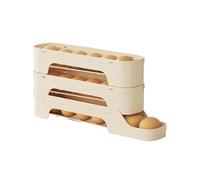 Rolling Egg Dispenser - Automatic Egg Roll Dispenser, Stackable Storage Container System for Home Organisers | Ventilated Food Rack for Fridge Door, Kitchen Counter, Refrigerator,
