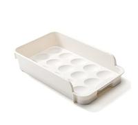 Rolling Egg Dispenser For Refrigerator,Large Capacity Eggs Organizer | Slide Storage Box, Stackable 15 Egg Tray For Fridge, Kitchen