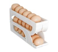 Rolling Egg Holder for Refrigerator, Roll Down Egg Dispenser for Refrigerator, Egg Storage Container with 3 Levels for the Fridge - Food Container, Space-Saving Egg Storage