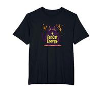 Rolling Fatties Cat Fat Cat Energy Funny Feline Humor T-Shirt, Men's Big and Tall, Black, 4X Tall