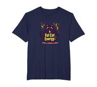 Rolling Fatties Cat Fat Cat Energy Funny Feline Humor T-Shirt, Men's Big and Tall, Navy, 5X Tall