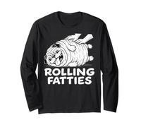 Rolling Fatties Funny Pug Meme Cute Fat Pug Dog Pug Joke Long Sleeve T-Shirt
