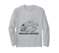 Rolling Fatties Pug Funny Cute Pug Lover Long Sleeve T-Shirt