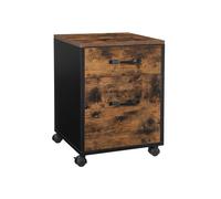 Rolling File Cabinet with 3 Drawers and Wheels, Black / 55H cm