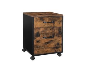 Rolling File Cabinet with 3 Drawers and Wheels, Black / 55H cm