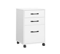 Rolling File Cabinet with 3 Drawers and Wheels, Cloud White / 68.2H cm