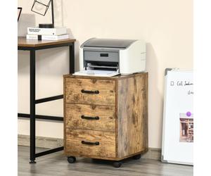 Rolling File Cabinet with 3 Drawers, Under Desk Mobile Filing Organizer