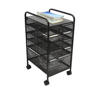 Rolling File Cabinet with 5 Drawers, Slim Storage Cart on Wheels for Office Supplies, Makeup, Kitchen & Tools - Mind Reader 15"L x 11.8"W x 24.4"H