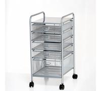 Rolling File Cart with Handle - 5 Drawer Utility Storage Cart with Lockable Casters for Office Bedroom Library & Kids Room - White for Easy Mobility
