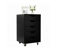 Rolling filing cabinet Office mobile pedestal Printer stand 5 drawers