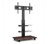 Rolling Floor TV Stand with Swivel Mount for 40-75 TV, 3-Shelf Heavy Duty Portable Mobile Cart with Wheels for Home and Office