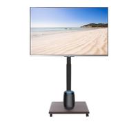 Rolling Floor TV Stand with Wheels, Height Adjustment Rolling TV Stand for 26-75 Inch TVs with 4 Universal Wheels (All with Brakes), Black