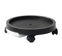 Rolling Flower Pot Stand with Wheels, Heavy Duty Plant Dolly and Movable Base, Black Plastic Wheeled Tray for 286mm 350mm 400mm Garden Pots(350mm)