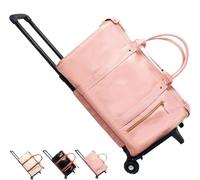 Rolling Garment Bag for Travel,Large Convertible Garment Duffel Bag Rolling Duffle Bag with Wheels,Carry on Garment Bags Weekender Travle Jenni Bags for Women Men (Pink, Roller)