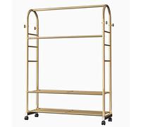 Rolling Garment Rack with 2 Shoe Racks - Versatile Clothing nizer for Clothes Hats & Shoes - Perfect for Clothing Stores Living Rooms & Bedrooms