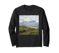 Rolling Green Hills Mountain Range Scenic Valley Long Sleeve T-Shirt
