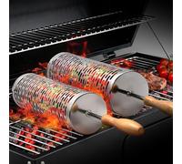 Rolling Grill Basket BBQ Tools: Stainless Steel Barbecue Accessories