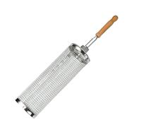 Rolling Grill Baskets - Nesting Grid Baskets with Handle | Rolling Grilling Net | BBQ Rolling Cage | Round Cylinder Accessories for Barbecue Cylinders for Shrimp Vegetables D