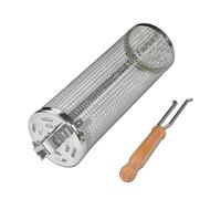 Rolling Grilling Baskets, BBQ Rolling Baskets Net Cage, BBQ Grill Roaster BBQ Accessories for Shrimp Vegetables Veggie