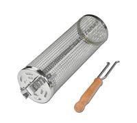 Rolling grilling baskets, cage cage make grilling easier with minimized risk of burns and maximum safety for your hands.Equipped with a sturdy wooden handle, you can quickly