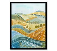 Rolling Hills of Yorkshire England Landscape Soft Framed Art Print Artery8 Multi W12 inch x H16 inch
