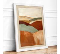 Rolling Horizons Modern Framed Wall Art Print A2 (59.4×42cm) White, Wall Decor for Living Room, Bedroom, Office & Home, Ready to Hang, Art Gift