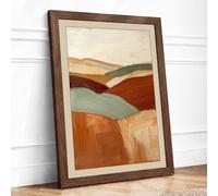Rolling Horizons Modern Framed Wall Art Print A3 (42×29.7cm) Walnut, Wall Decor for Living Room, Bedroom, Office & Home, Ready to Hang, Art Gift