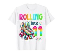 Rolling Into 11 Years Old Roller Skating 11th Birthday Kids T-Shirt