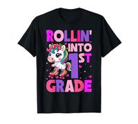 Rolling Into 1st Grade Unicorn First Day of School Girls T-Shirt