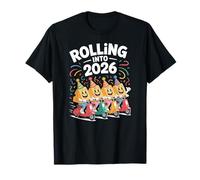 Rolling Into 2026 Funny New Year Cheese Scooter Family T-Shirt